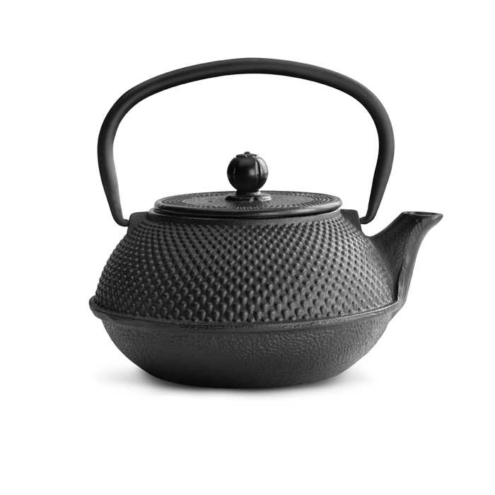 Théière en fonte noir et or, boutique de thé en ligne